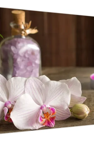 Tani Schilderij - Kaars en orchideeën