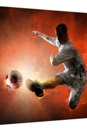 Autentyczny Schilderij - De voetballer