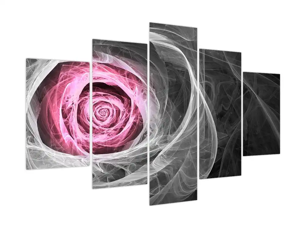 Niska cena Schilderij - Abstracte roos, fuchsia