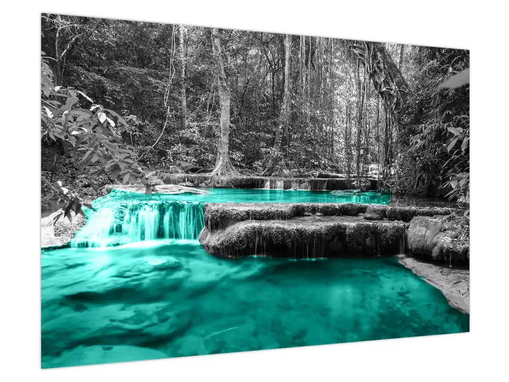 Schilderij - Winterrivier Autentyczny