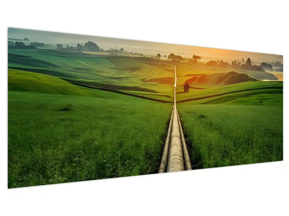 Schilderij - Zonsopgang boven de vallei Ostatnia szansa