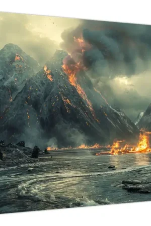 Schilderij - Vulkaanuitbarsting Najlepsza cena