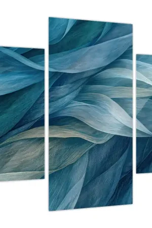 Schilderij - Blauwe en witte rimpelingen Wysoka jakość