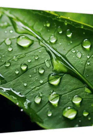 Schilderij - Blad na regen Szybka dostawa