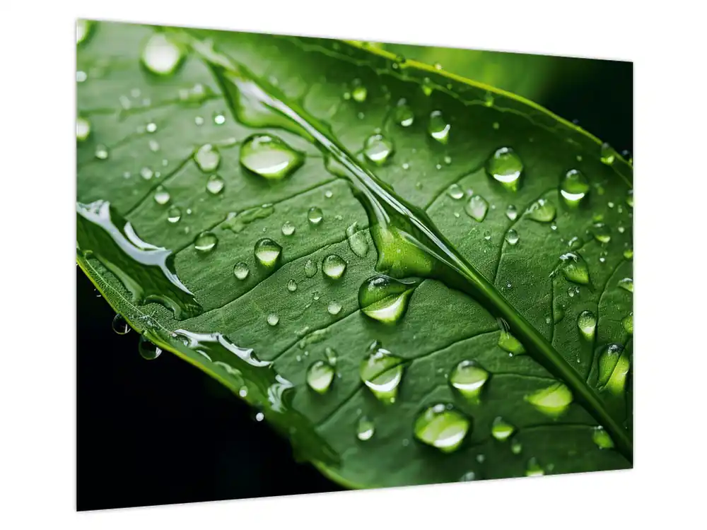 Schilderij - Blad na regen Szybka dostawa