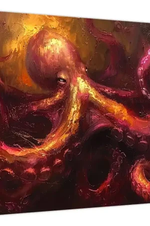 Ostatnia szansa Schilderij - Octopus, olieverfschilderij