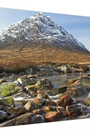 Autentyczny Schilderij - Berg met rivier