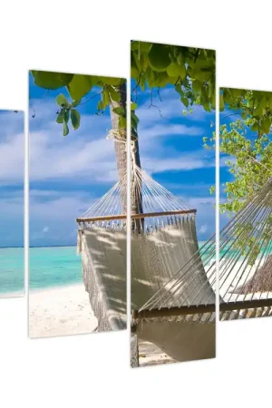 Schilderij - Hangmat op het strand Bezpieczna płatność