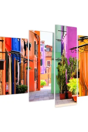 Schilderij - Kleurrijk huis in Burano, Venetië Autentyczny