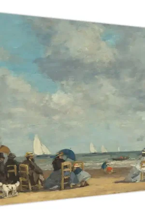 Schilderij - Eugène Boudin, Beachat Trouville, reproducties Oryginalny