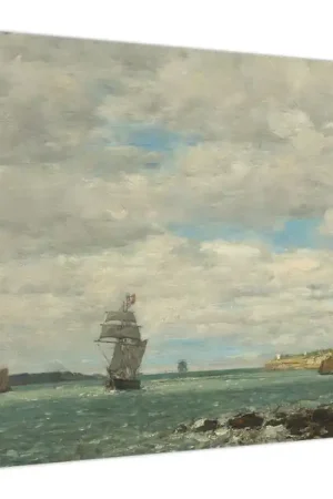 Autentyczny Schilderij - Eugène Boudin, Coast of Brittany, reproducties