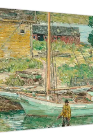 Schilderij - Childe Hassam, Oyster Sloop, Cos Cob, reproducties Bezpieczna płatność