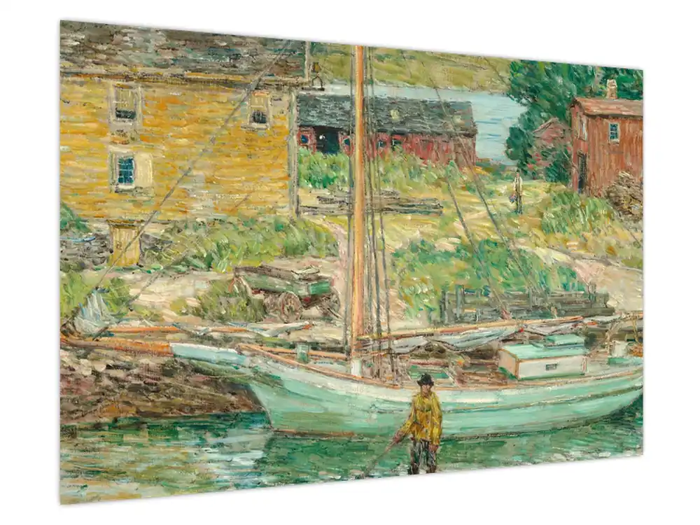 Schilderij - Childe Hassam, Oyster Sloop, Cos Cob, reproducties Bezpieczna płatność