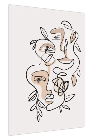 Schilderij - Lijnkunst gezichtsbehandelingen Popularny
