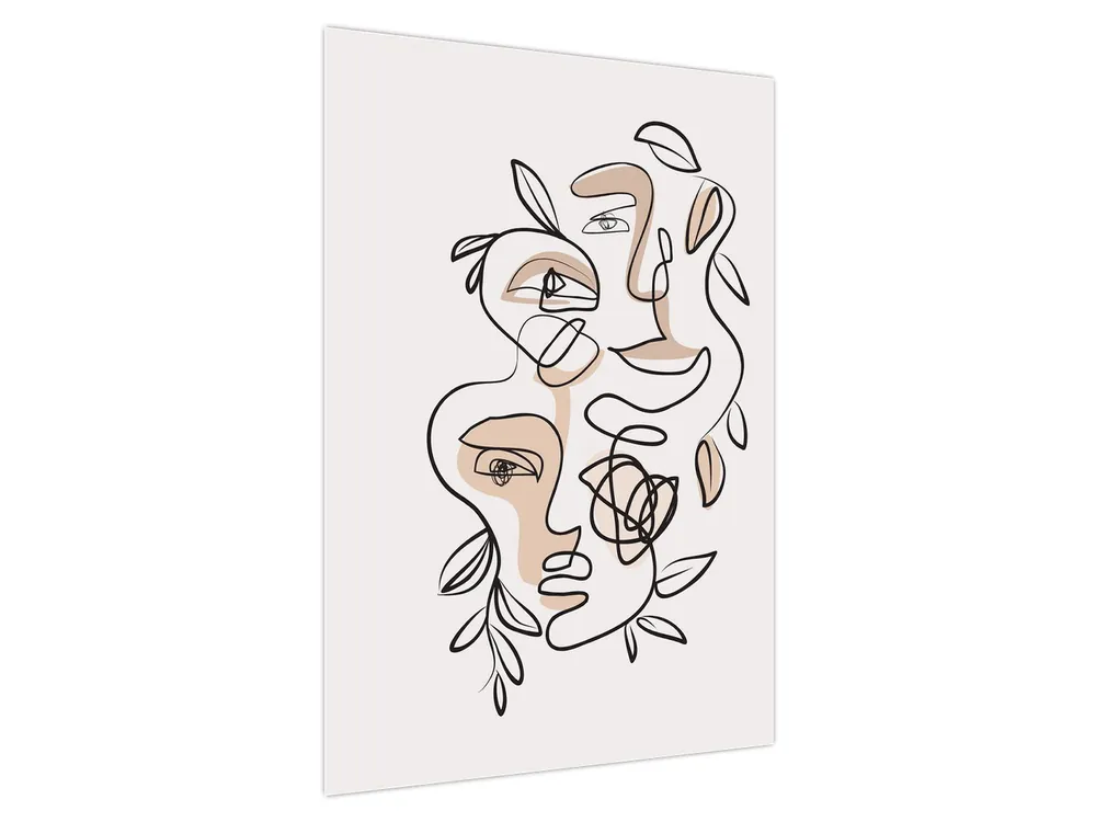 Schilderij - Lijnkunst gezichtsbehandelingen Popularny