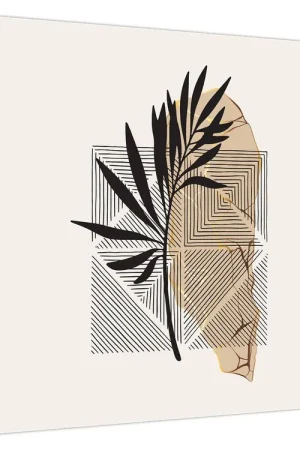 Schilderij - Abstractie met tropische bladeren N⁰1 Zamów teraz