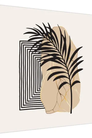 Schilderij - Abstractie met tropische bladeren N⁰3 Ostatnia szansa
