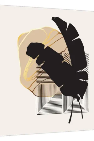 Schilderij - Abstractie met tropische bladeren N⁰4 Zwrot pieniędzy