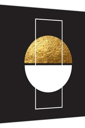 Schilderij - Abstractie goud en zwart N⁰1 Rabat