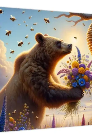 Premium Schilderij - Beer en bijen