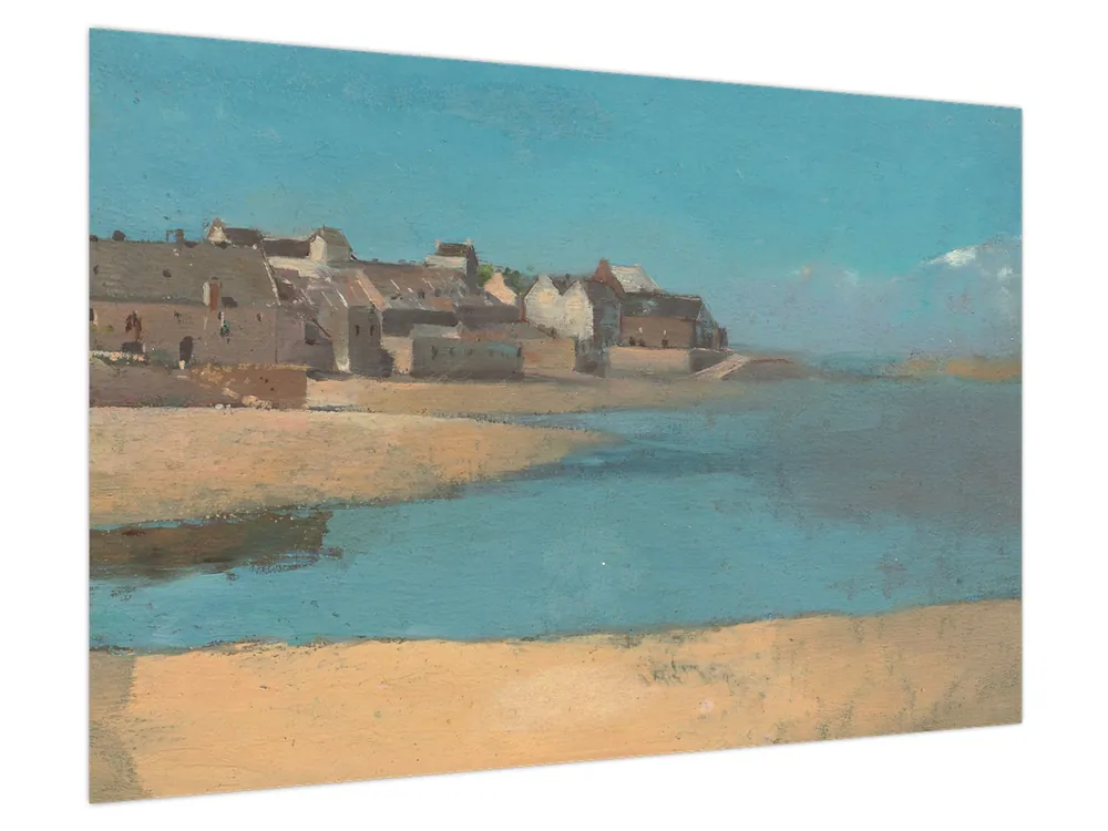 Schilderij - Odilon Redon, Village by the Sea in Brittany, reproducties Darmowa dostawa