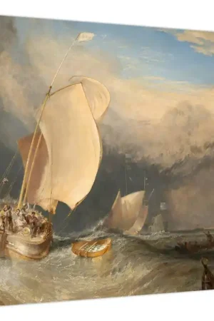 Bezpieczna płatność Schilderij - William Turner, Fishing Boats with Hucksters Bargaining for Fish, reproducties