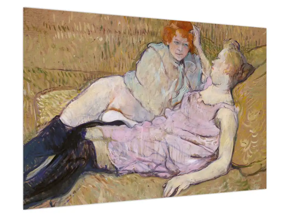Ostatnia szansa Schilderij - Henri de Toulouse-Lautrec, The Sofa, reproducties