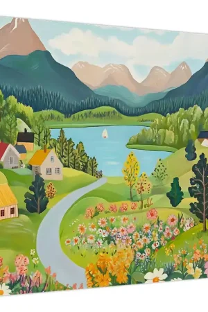 Najlepsza cena Schilderij - Dorp in de bergen