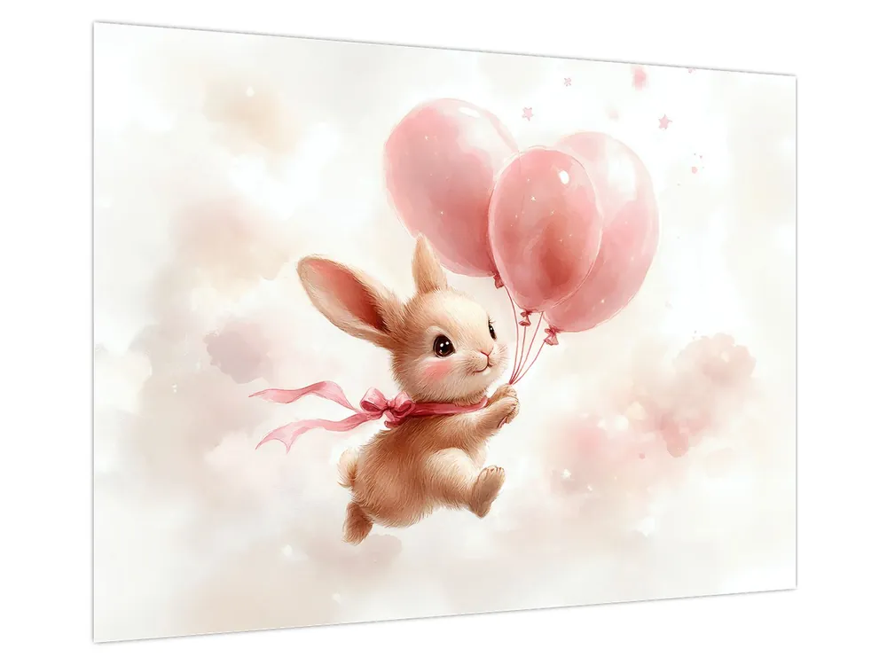 Schilderij - Konijntje met ballonnen Najlepsza cena