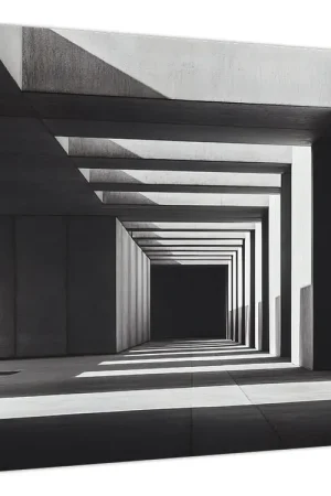 Schilderij - Vierkante tunnel Oryginalny