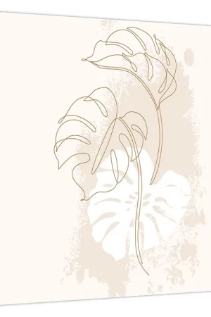 Schilderij - Lijntekening monstera N⁰1 Promocja