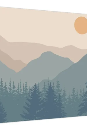 Schilderij - Turquoise Bergen N⁰1 Wyprzedaż