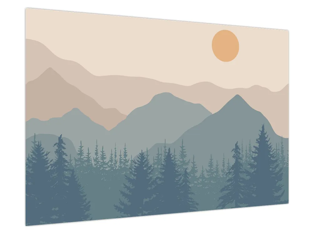 Schilderij - Turquoise Bergen N⁰1 Wyprzedaż