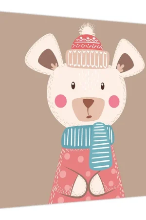 Schilderij - Muis met sjaal Nowość