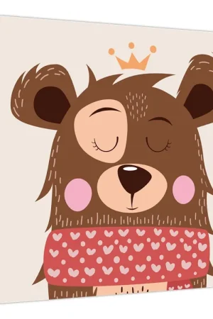 Schilderij - Teddybeer met rode sjaal Kup teraz