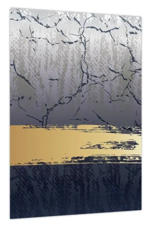 Wyprzedaż Schilderij - Blauwe en gouden abstractie N⁰1