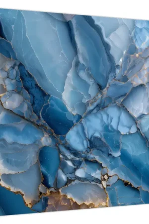 Schilderij - Blauw gestructureerd marmer Tani