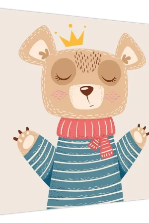 Najlepsza cena Schilderij - Beige teddybeer met kroon