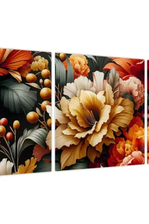 Schilderij - Oranje-rode bloemen Zamów teraz