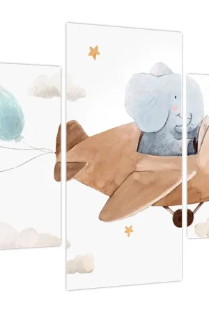 Schilderij - Aquarel olifant in een vliegtuig Bezpieczna płatność