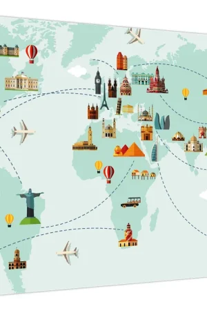 Oferta Schilderij - Reiskaart van de wereld