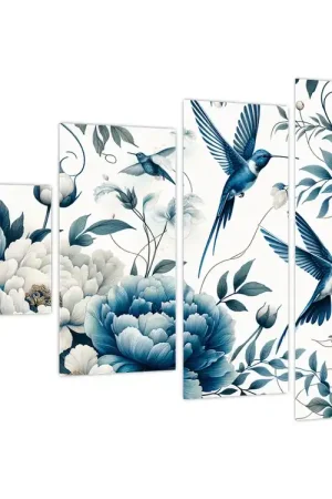 Rabat Schilderij - Kolibries met bloemen