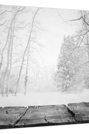 Schilderij - Houten pier in de winter Ekspresowa dostawa