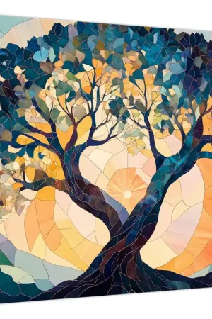 Schilderij – Mozaïek – zon en boom II. Ostatnia szansa