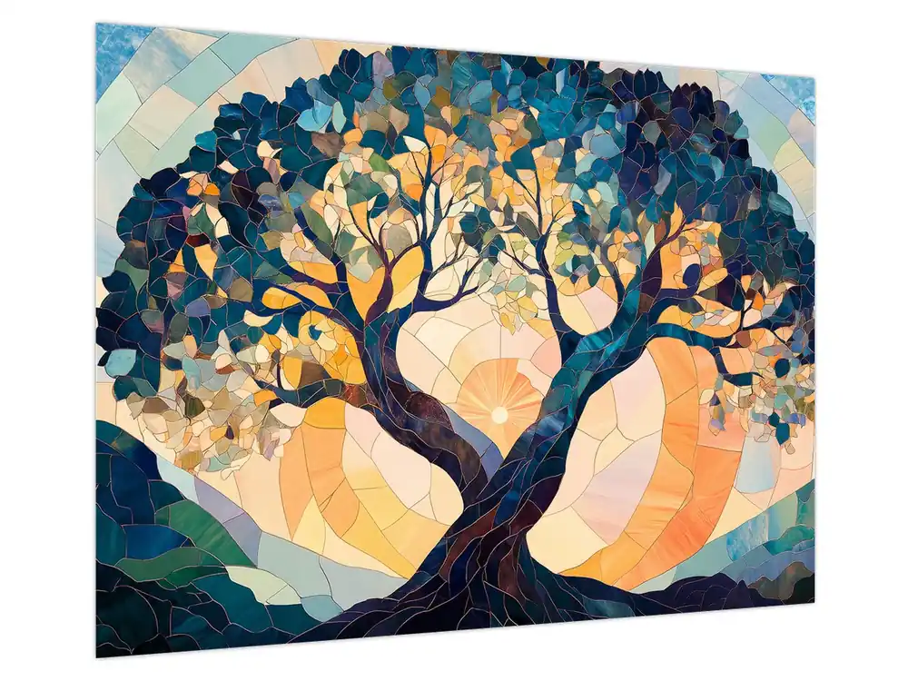 Schilderij – Mozaïek – zon en boom II. Ostatnia szansa