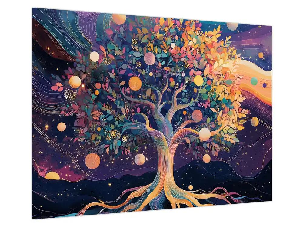 Premium Schilderij – Paarse boom vol energie