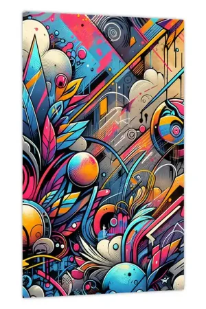 Oryginalny Schilderij - Kleurrijke graffiti