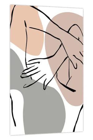 Schilderij - Vrouw lichaam lijn kunst N⁰2 Wyprzedaż