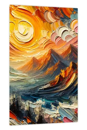 Schilderij - Bergen verlicht door de zon Zwrot pieniędzy