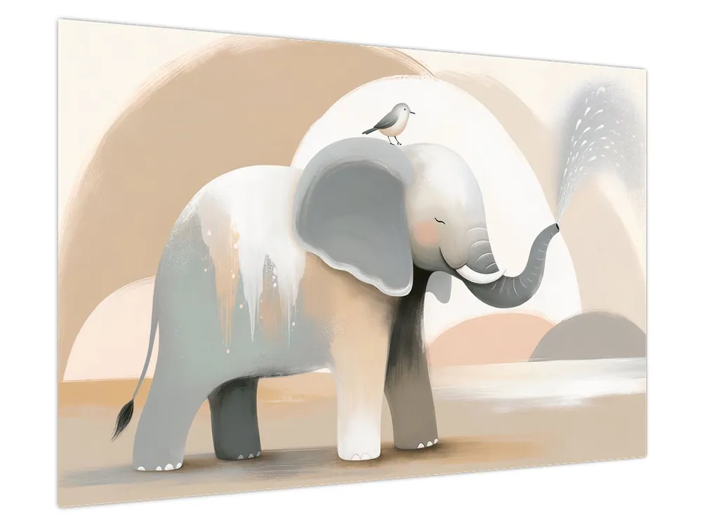 Schilderij - Olifant in pasteltinten Zamów teraz